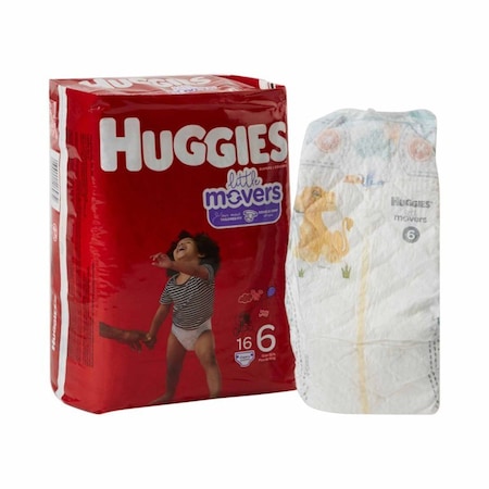 Huggies Little Movers Unisex Baby Diaper Size 6 Disposable Moderate Absorbency, 16PK 49693